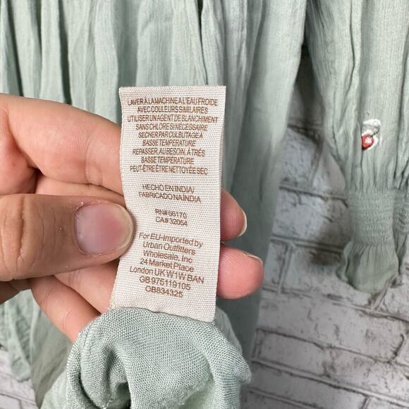 Free People Sage Green Embroidered Mini Dress - Picture 2 of 12